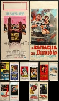 5a508 LOT OF 12 FORMERLY FOLDED ITALIAN LOCANDINAS 1950s-1990s cool movie images!