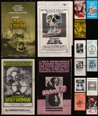 5a164 LOT OF 15 CUT HORROR/SCI-FI PRESSBOOKS 1970s advertising a variety of different movies!