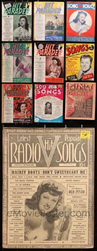 5a262 LOT OF 10 SONG MAGAZINES 1940s filled with top music of stage, screen & radio!
