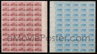 5a228 LOT OF 2 RAIL TRANSPORTATION AND ENGINEERS STAMP SHEETS 1940s with 100 unused stamps!