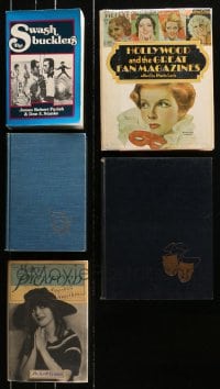5a308 LOT OF 5 HARDCOVER AND SOFTCOVER MOVIE BOOKS 1950s-1990s Mary Pickford, Swashbucklers & more!