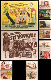 5a539 LOT OF 12 FORMERLY FOLDED MOSTLY 1950S HALF-SHEETS 1950s images from a variety of movies!