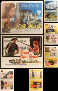 5a534 LOT OF 14 FORMERLY FOLDED MOSTLY 1950S HALF-SHEETS 1950s images from a variety of movies!