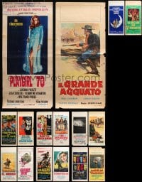 5a506 LOT OF 16 FORMERLY FOLDED ITALIAN LOCANDINAS 1960s-1970s cool movie images!