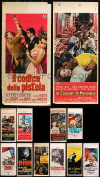 5a505 LOT OF 18 FORMERLY FOLDED ITALIAN LOCANDINAS 1960s-1970s cool movie images!