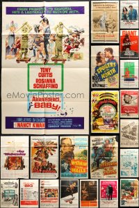 5a036 LOT OF 47 FOLDED ONE-SHEETS 1940s-1970s great images from a variety of different movies!