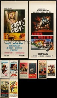 5a509 LOT OF 10 FORMERLY FOLDED ITALIAN LOCANDINAS 1960s-1970s cool movie images!