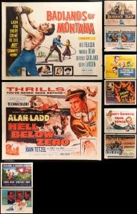 5a543 LOT OF 10 MOSTLY UNFOLDED HALF-SHEETS 1950s great images from a variety of movies!