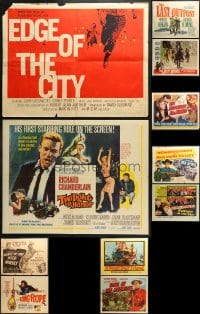 5a542 LOT OF 11 FORMERLY FOLDED HALF-SHEETS 1940s-1960s great images from a variety of movies!