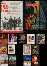 5a556 LOT OF 18 FORMERLY FOLDED 15X21 FRENCH POSTERS 1960s-1990s a variety of movie images!
