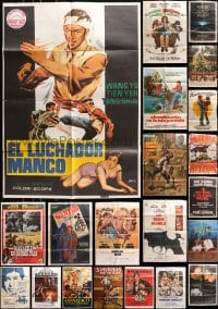5a280 LOT OF 25 FOLDED SPANISH POSTERS 1950s-1980s great images from a variety of movies!