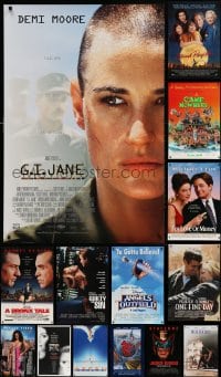 5a664 LOT OF 17 UNFOLDED MOSTLY DOUBLE-SIDED MOSTLY 27X40 ONE-SHEETS 1980s-1990s cool movie images!