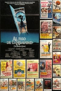 5a046 LOT OF 38 FOLDED SPANISH LANGUAGE ONE-SHEETS 1950s-1980s images from a variety of movies!