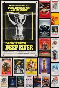 5a033 LOT OF 49 FOLDED ONE-SHEETS 1970s-1980s great images from a variety of different movies!