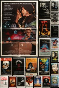 5a058 LOT OF 23 FOLDED HORROR/SCI-FI ONE-SHEETS 1970s-1980s great images from a variety of movies!