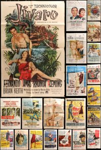 5a028 LOT OF 54 FOLDED ONE-SHEETS 1950s great images from a variety of different movies!