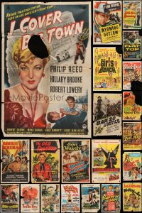 5a056 LOT OF 24 FOLDED ONE-SHEETS 1940s-1960s great images from a variety of different movies!