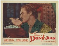 5b151 ADVENTURES OF DON JUAN LC #2 1949 romantic c/u of Errol Flynn about to kiss Viveca Lindfors!