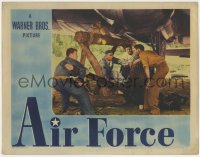 5b158 AIR FORCE LC 1943 John Garfield & men repairing bomber plane, directed by Howard Hawks!