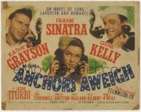 5b003 ANCHORS AWEIGH TC 1945 sailors Frank Sinatra & Gene Kelly with Kathryn Grayson, all w/phones!