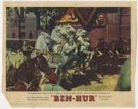 5b208 BEN-HUR LC #8 1960 Charlton Heston moves his team to the starting line of the chariot race!