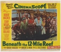 5b206 BENEATH THE 12-MILE REEF LC #7 1953 Richard Boone, Terry Moore & sailors stare at the water!