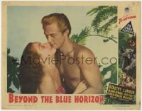 5b212 BEYOND THE BLUE HORIZON LC 1942 barechested Richard Denning romancing sexy Dorothy Lamour!