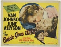 5b017 BRIDE GOES WILD TC 1948 great romantic close up of Van Johnson kissing June Allyson!