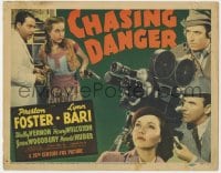 5b024 CHASING DANGER TC 1939 cool image of cameraman Preston Foster, Lynn Bari & crew!