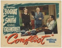 5b286 CONFLICT LC 1945 Grant Mitchell & Rose Hobart stand next to Humphrey Bogart in wheelchair!