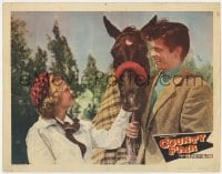 5b290 COUNTY FAIR LC #8 1950 close up of Rory Calhoun & pretty Jane Nigh with horse!