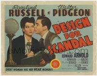 5b032 DESIGN FOR SCANDAL TC 1941 Walter Pidgeon kissing judge Rosalind Russell on the cheek!
