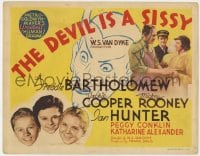 5b035 DEVIL IS A SISSY TC 1936 Freddie Bartholomew, Jackie Cooper, Mickey Rooney, great art!
