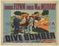 5b327 DIVE BOMBER LC 1941 Errol Flynn & men pull Fred MacMurray from crashed plane, Michael Curtiz!
