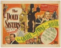 5b036 DOLLY SISTERS TC 1945 sexy entertainers Betty Grable & June Haver in wild outfits!