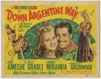 5b038 DOWN ARGENTINE WAY TC 1950 Don Ameche, sexy Betty Grable & Carmen Miranda, ultra rare!