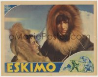 5b363 ESKIMO LC 1933 great close portrait of Lotus Long staring at Ray Mala, both wearing fur!