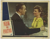 5b380 FLESH & FANTASY LC 1943 romantic close up of pretty Barbara Stanwyck & Charles Boyer!