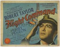 5b050 FLIGHT COMMAND TC 1940 great c/u of airplane pilot Robert Taylor saluting in uniform!