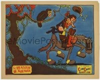 5b456 HEADLESS HORSEMAN LC 1934 Ub Iwerks cartoon art of Ichabod Crane on horse by raven in tree!