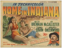 5b064 HOME IN INDIANA TC 1944 Jeanne Crain, Lon McCallister, Walter Brennan, horse chariot race art!