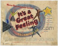 5b067 IT'S A GREAT FEELING TC 1949 Doris Day, Dennis Morgan & Jack Carson, Warner Bros musical!