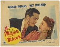 5b557 MAJOR & THE MINOR LC 1942 Billy Wilder, c/u of Ray Milland leaning in to sexy Ginger Rogers!