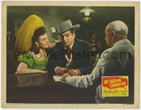 5b613 MY DARLING CLEMENTINE LC #7 1946 John Ford, close up of Linda Darnell & Victor Mature at bar!