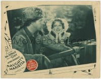 5b623 NAUGHTY MARIETTA LC R1943 Jeanette MacDonald smiling at Nelson Eddy in coonskin cap!
