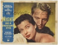 5b629 NIGHT HAS A THOUSAND EYES LC #1 1948 romantic c/u of John Lund & pretty Gail Russell!