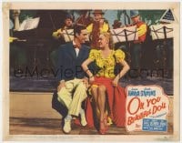 5b648 OH YOU BEAUTIFUL DOLL LC #4 1949 sexy June Haver & Mark Stevens sitting on stage by band!