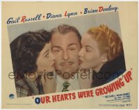 5b656 OUR HEARTS WERE GROWING UP LC 1946 wacky Brian Donlevy between Gail Russell & Diana Lynn!