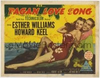 5b089 PAGAN LOVE SONG TC 1950 art of sexy Esther Williams in sarong w/ Howard Keel in Tahiti!