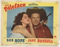 5b663 PALEFACE LC #1 1948 sexy Jane Russell with gun whispers into cowboy Bob Hope's ear!
